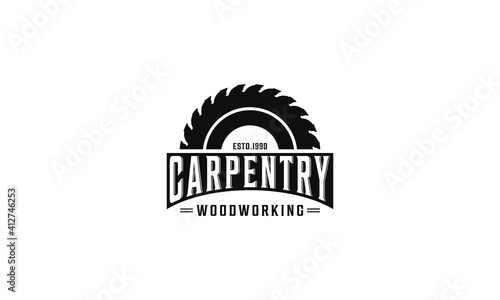  woodworking logo design, grange print stamp, creative carpentry typography emblem, Vector