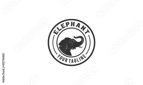 elephant logo on white background