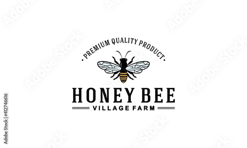 honey bee logo on white background