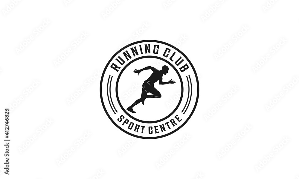 logo for a runner team or running sport on a white background logo for a runner team or running sport on a white background