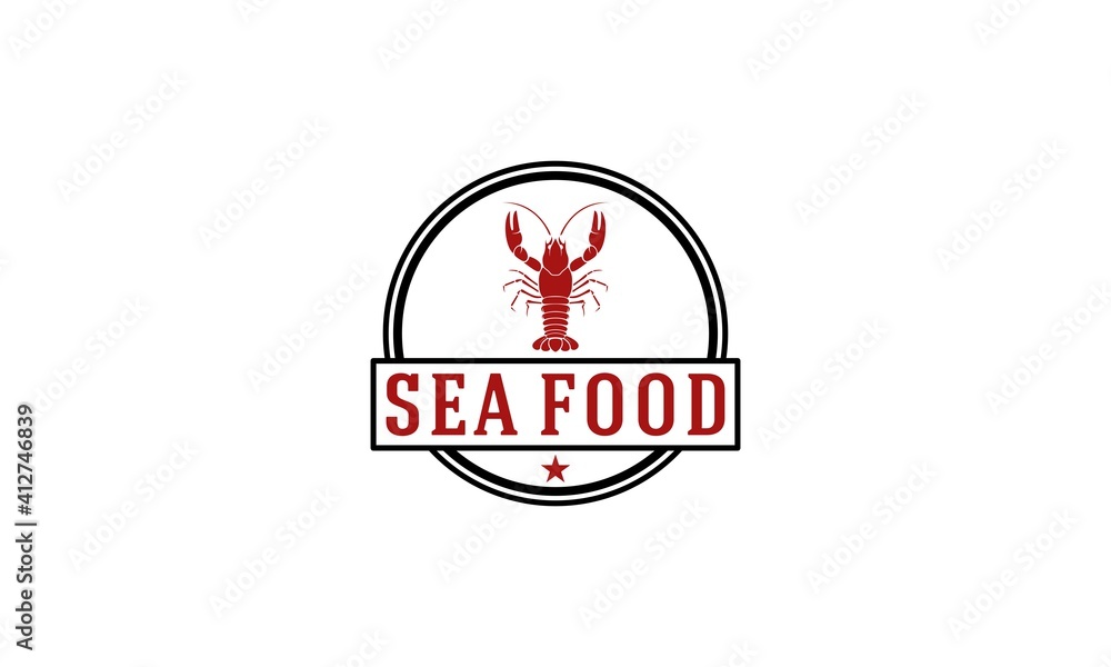 Fototapeta premium seafood or seafood logos complete in white background