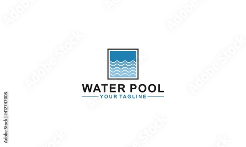swimming pool logo on white background