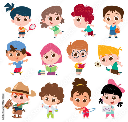 Vector illustration of Cartoon kids character