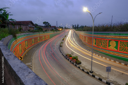Light trails in “Jenderal Soedirman” underpass one night