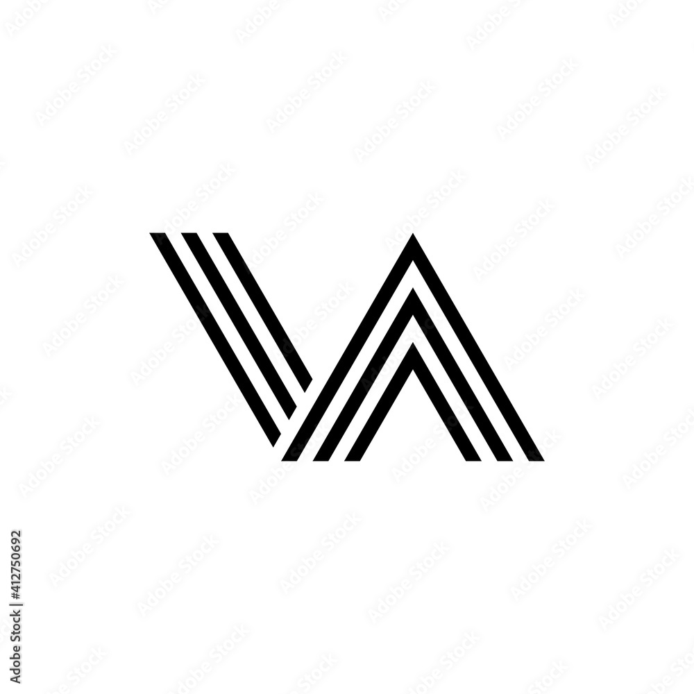 VA letter logo modern monogram, creative, geometric shapes smooth parallel lines VA letter logo modern monogram, creative, geometric shapes smooth parallel lines