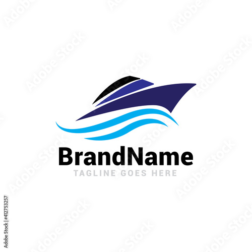 sailing boat logo icon vector template.