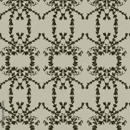 Antique-inspired thyme repeat vector pattern