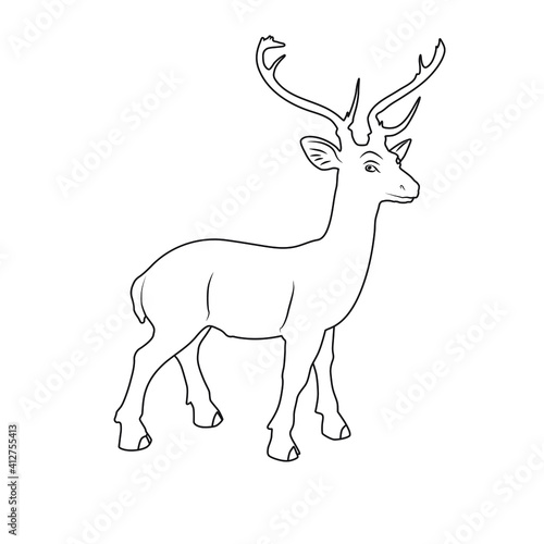 Vector illustration of deer cartoon on white background © thanamat