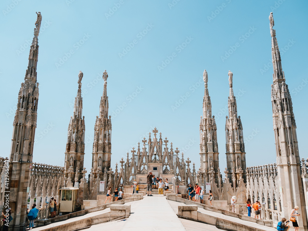 The rooftop of Milan Cathedral, Duomo, Milan, Italy