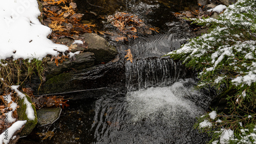 A winter stream flows