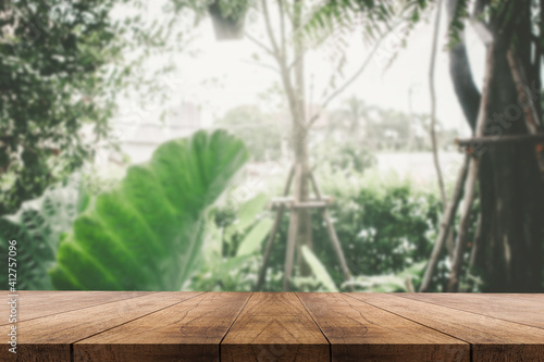  3D rendering  wooden top table on isolate natural background