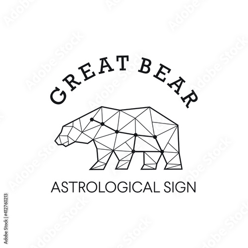 great bear astrological sign  bear logo and cosmic exckusive design inspiration