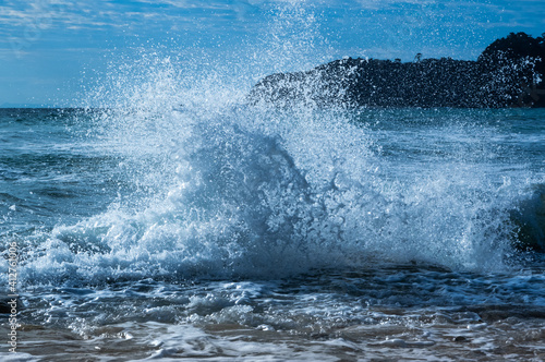 Waves Crashing on Shore