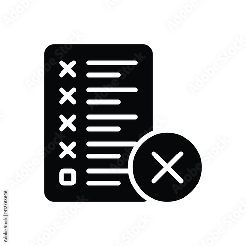 Black solid icon for mistake