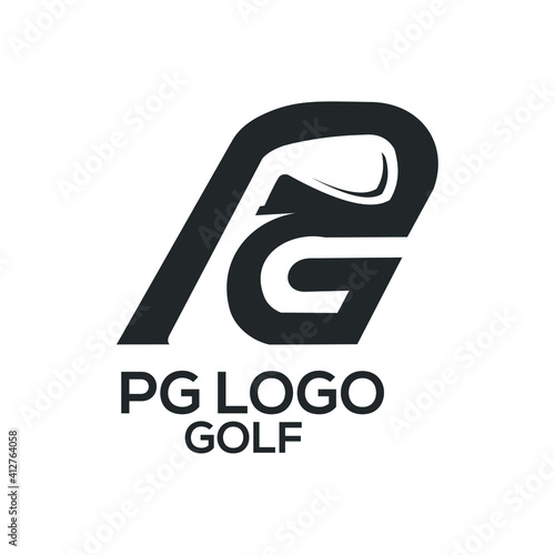 Pg golf logo stick golfing sport logo exclusive design inspiration