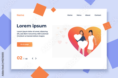 Lesbian couple holding hearts. Diversity, discrimination, love concept. Vector illustration can be used for topics like tolerance, homophobia, social rights