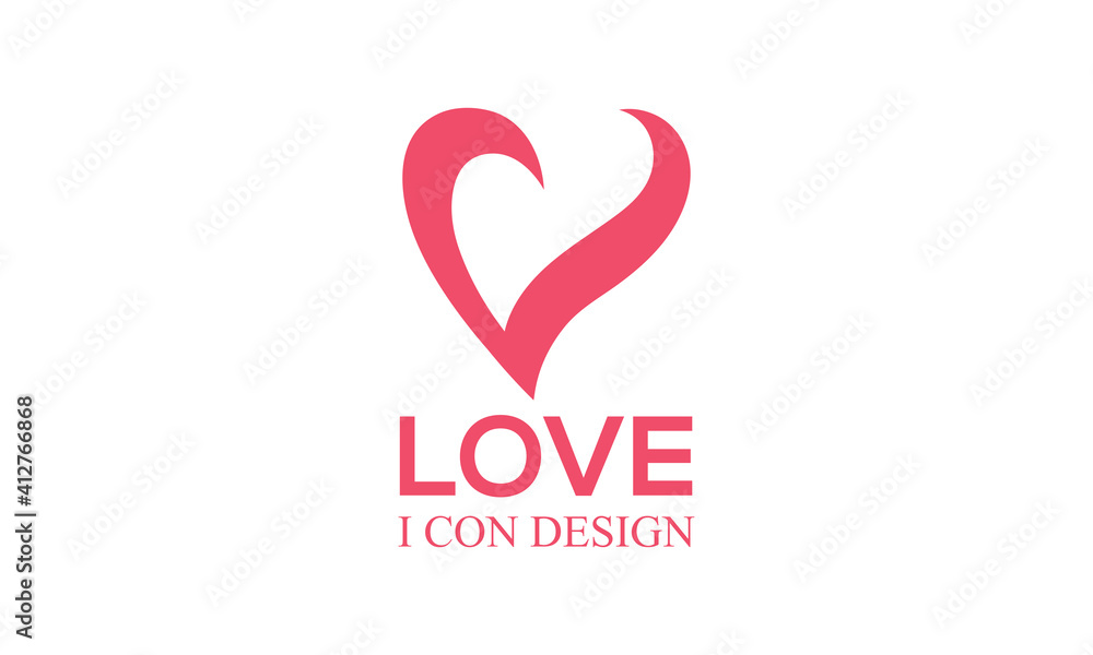 vector love logo design icon.