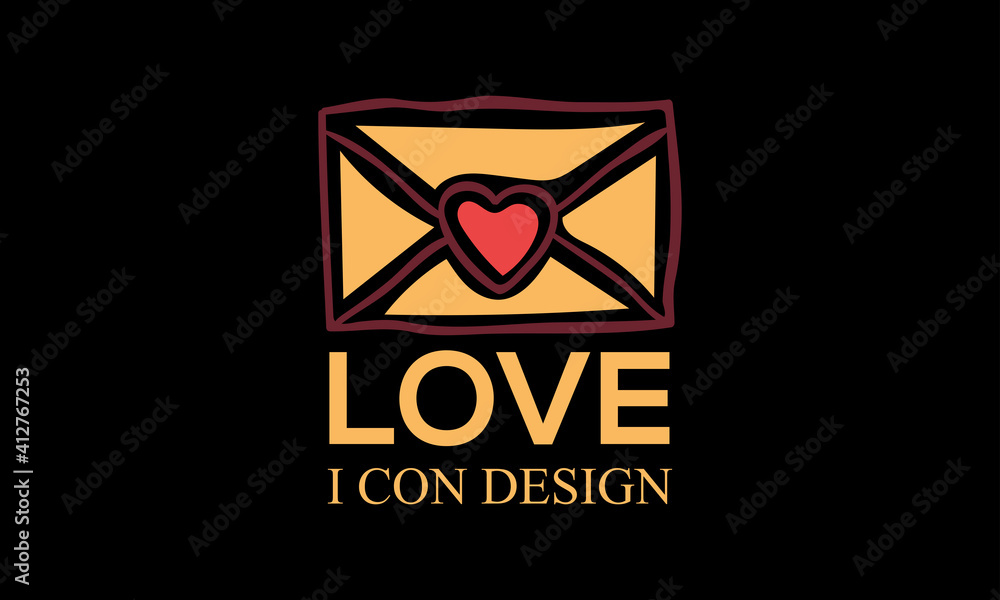 Fototapeta premium mail love icon design 