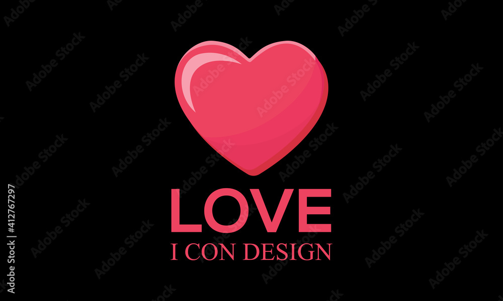 happy valentines day love icon.