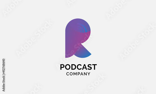 Initial Letter R with Podcast Logo Design 3D logo Free Download Initial Letter R with Podcast Logo Design 3D logo - GFXLoad