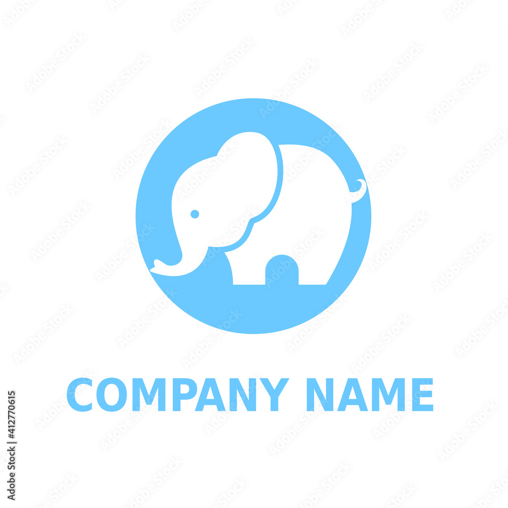 Simple Flat Minimalist Elephant Animal Logo Concept Vector Design. For Education, technology, store, business logo Simple Flat Minimalist Elephant Animal Logo Concept Vector Design. For Education, technology, store, business logo