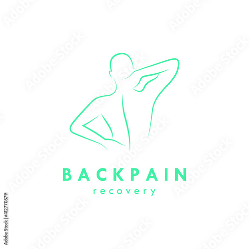 back pain treatment logo vector icon illustration