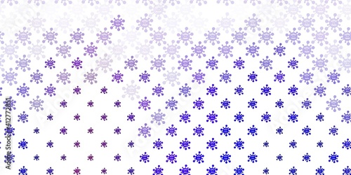 Light Blue, Red vector backdrop with virus symbols.