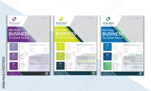 Corporate Flyer Design with Multicolor 