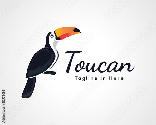 simple toucan bird logo icon symbol inspiration
