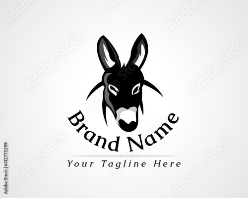 Donkey horse logo icon symbol emblem design illustration inspiration
