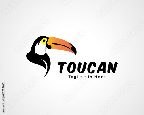 toucan bird head art vector logo design inspiration illustration