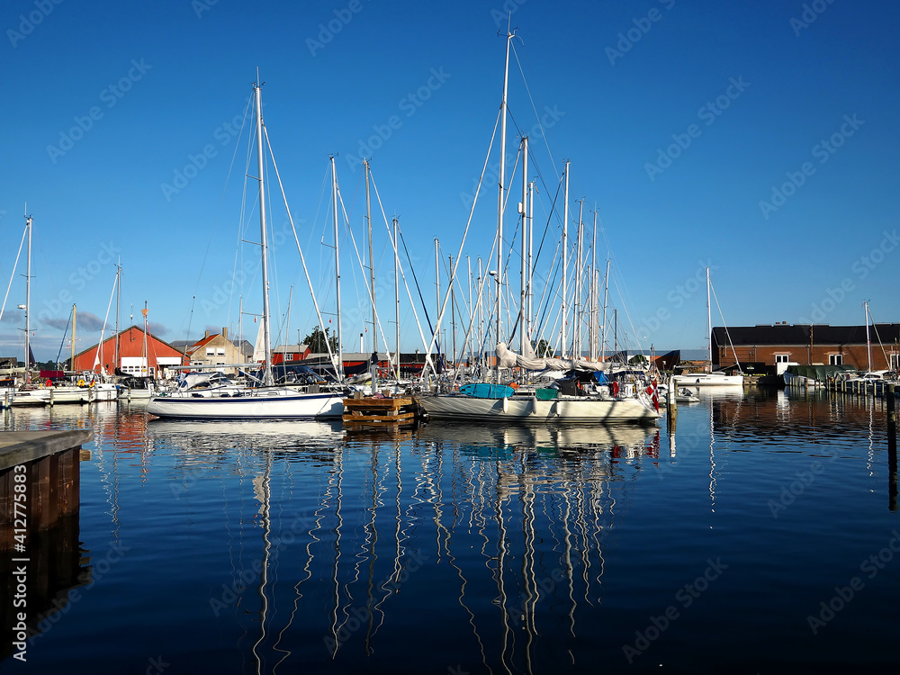 The marina and harbour in Faaborg, Funen, Denmark