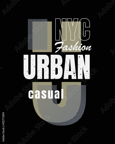 Vector illustration of a graphic letter, URBAN CITY, perfect for the design of t-shirts, shirts, hoodies, etc.
