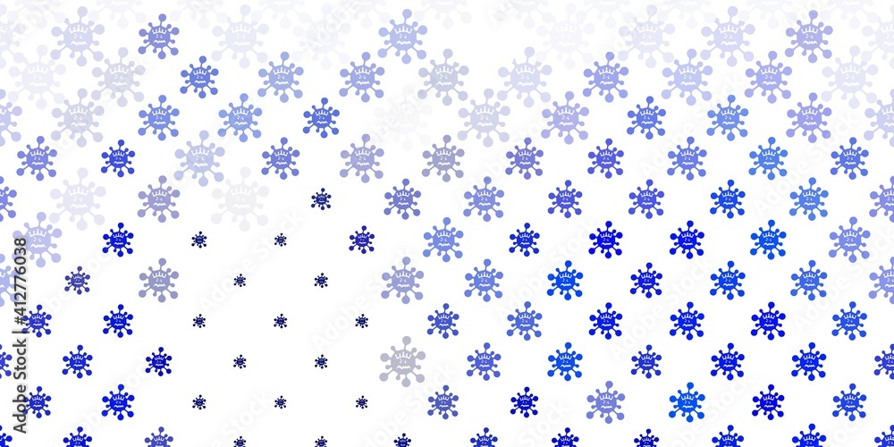 Light BLUE vector backdrop with virus symbols.