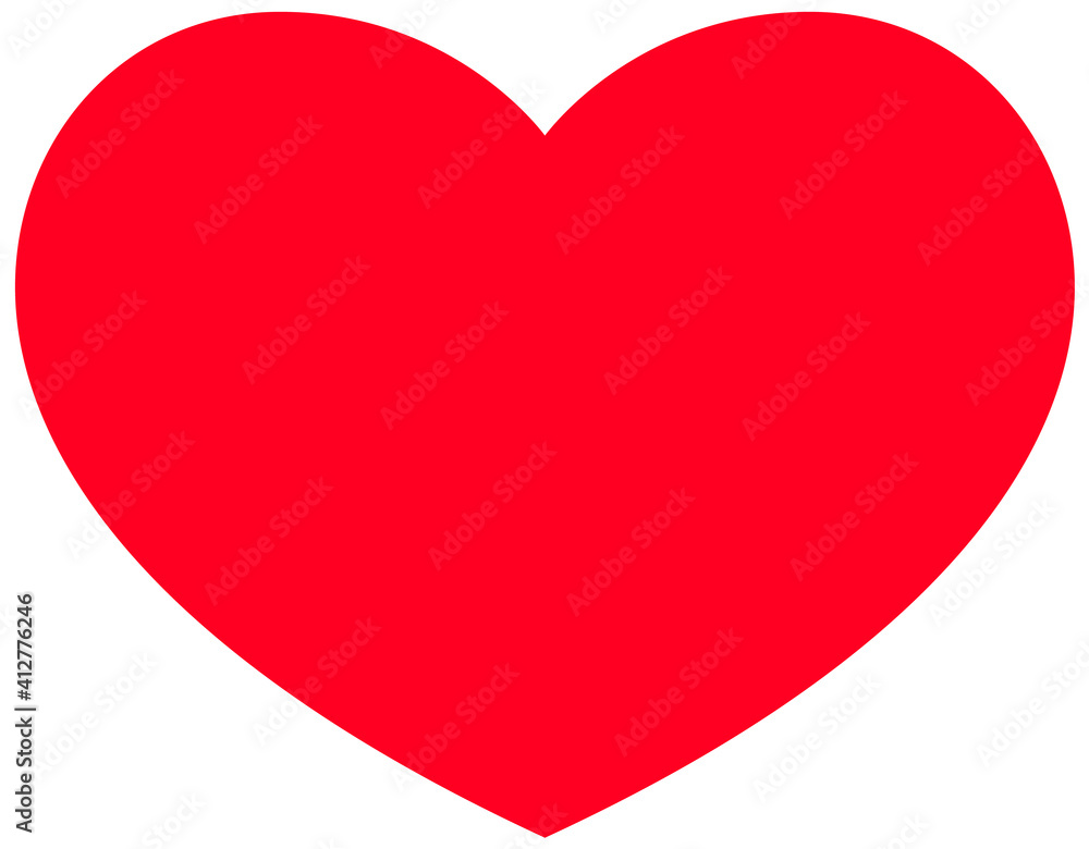 Red heart shape symbol love valentines day icon