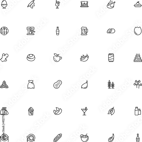 icon vector icon set such as: decoration, tart, paprika, lager, sack, view, sedative, box, froth, tenderloin, thanksgiving, engraving, candle, rack, mentha, martini, crust, corn, soft, light, sirloin