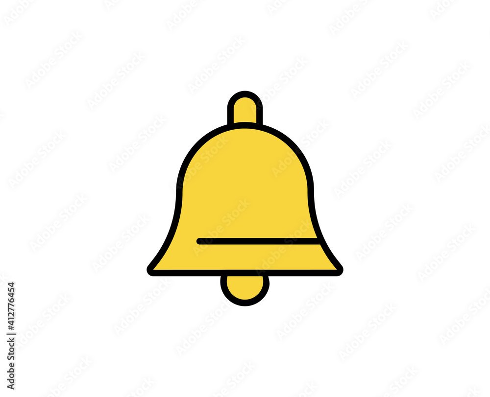 Bell line icon. High quality outline symbol for web design or mobile app. Thin line sign for design logo. Color outline pictogram on white background Bell line icon. High quality outline symbol for web design or mobile app. Thin line sign for design logo. Color outline pictogram on white background