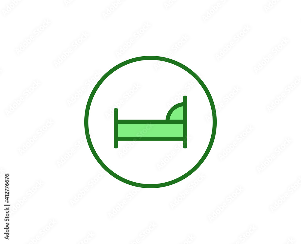 Bed flat icon. Single high quality outline symbol for web design or mobile app. House thin line signs for design logo, visit card, etc. Outline pictogram EPS10 Bed flat icon. Single high quality outline symbol for web design or mobile app. House thin line signs for design logo, visit card, etc. Outline pictogram EPS10