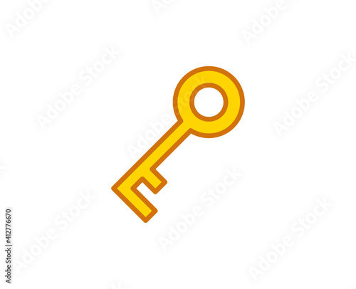 Key flat icon. Single high quality outline symbol for web design or mobile app. House thin line signs for design logo, visit card, etc. Outline pictogram EPS10