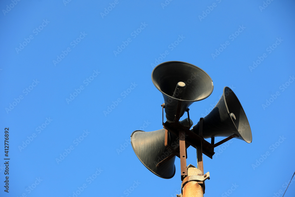 China's rural loudspeakers in the blue sky