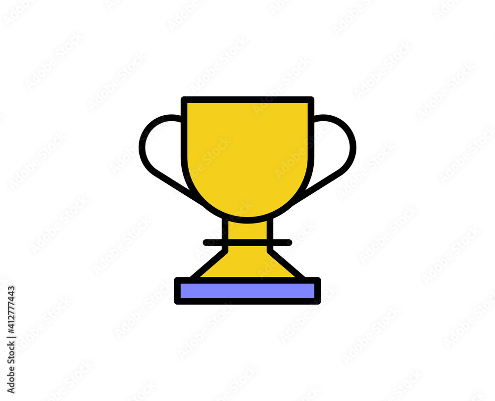 Winning cup flat icon. Thin line signs for design logo, visit card, etc. Single high-quality outline symbol for web design or mobile app. Business outline pictogram. Winning cup flat icon. Thin line signs for design logo, visit card, etc. Single high-quality outline symbol for web design or mobile app. Business outline pictogram.