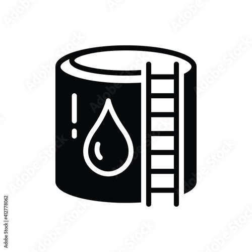 Black solid icon for reservoir