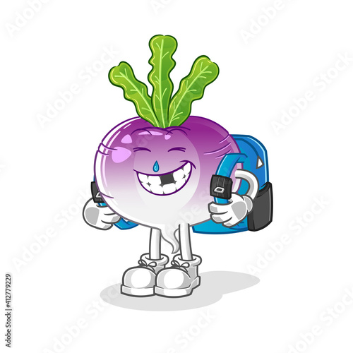 turnip goes to school vector. cartoon character