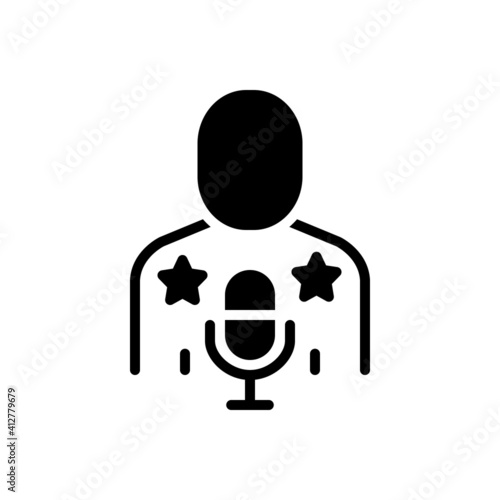 Black solid icon for idol
 