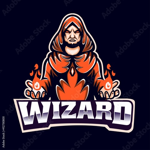 Wizard mascot logo template. easy to edit and customize