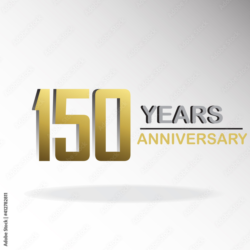 Year Anniversary Logo Vector Template Design Illustration gold and white