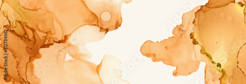 Alcohol ink vector texture banner. Fluid ink abstract background.