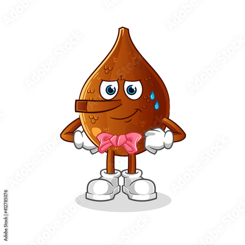 thorny palm lie like Pinocchio character. cartoon mascot vector