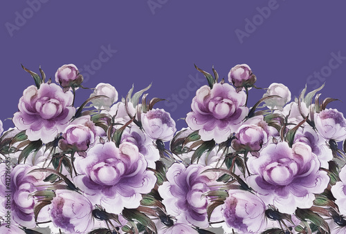 background  Fringe bouquet of peonies