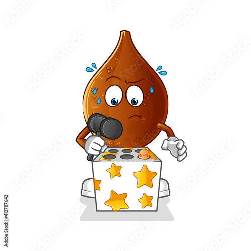 thorny palm play whack a mole mascot. cartoon vector